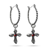 Mini Mary Garnet hoops
